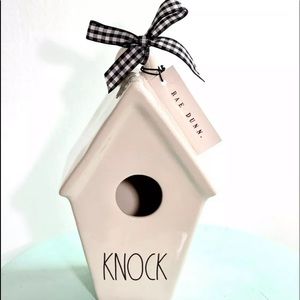 🆕 New Rae Dunn “Knock” Ceramic Birdhouse